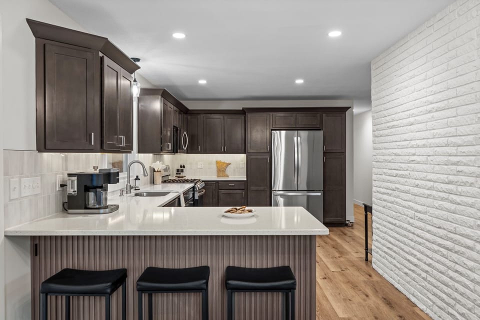 Bright, modern kitchen ready for big breakfasts, late-night snacks, and everything in between