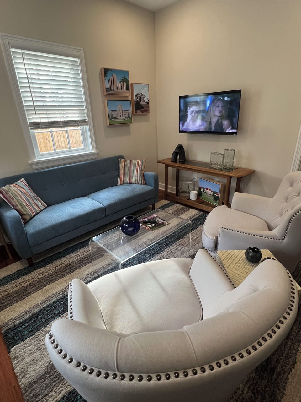 Living room with smart TV.