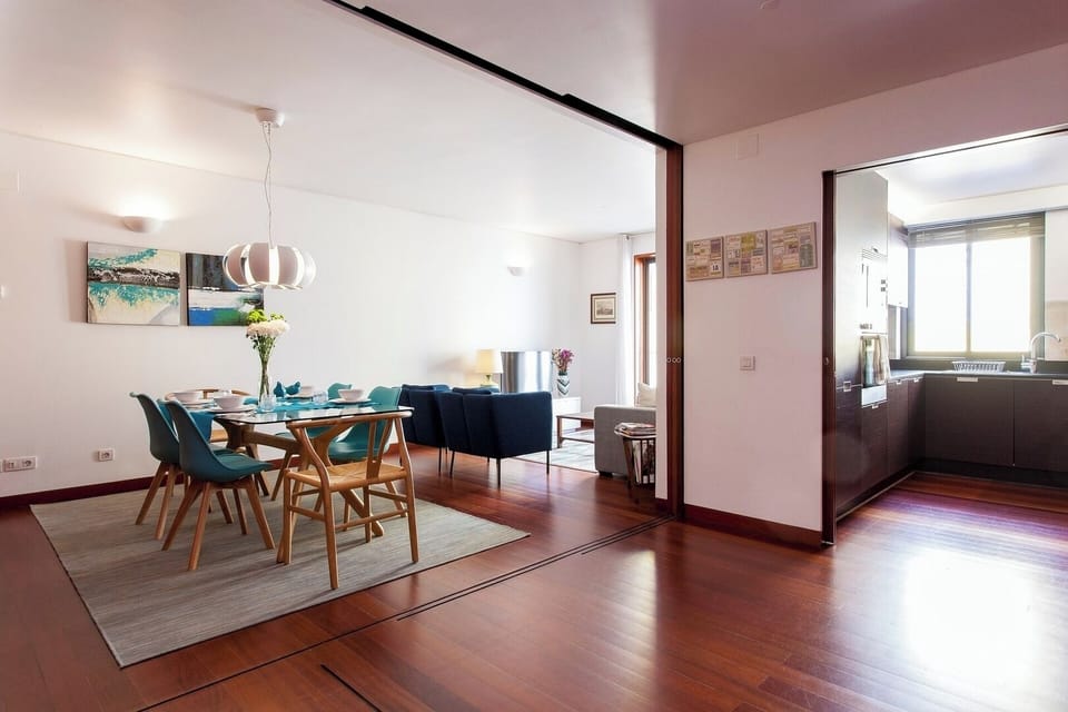 View to the dining room and kitchen!