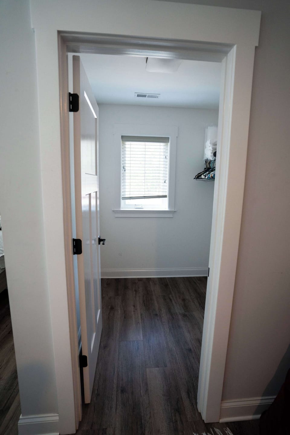 A large closet to store luggage, belongings, etc. 