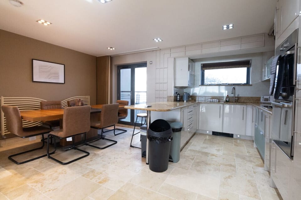 Fully equipped kitchen with modern appliances