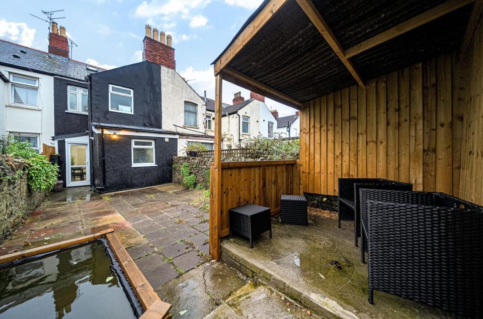 Private garden with outdoor seating