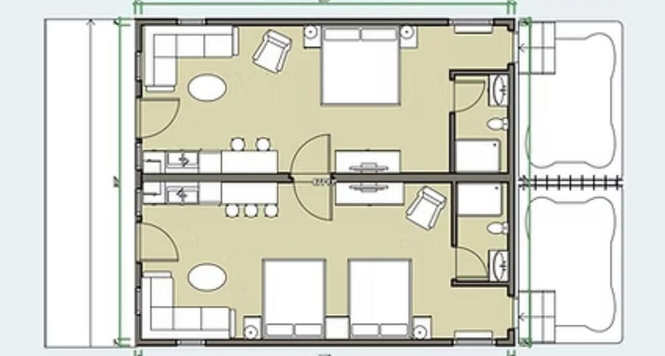 Layout (Cranny & Nook can be rented together as adjoining rooms.)