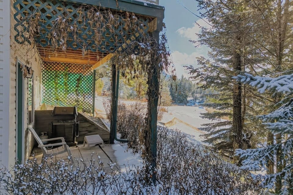 Private, walkout patio with a BBQ (propane provided) and outdoor furniture.