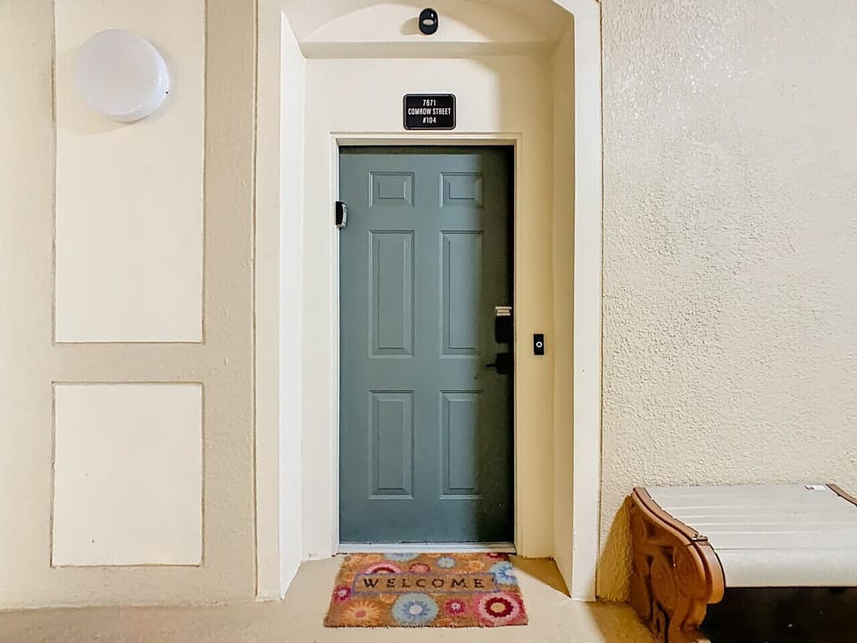 Private entrance with secure keyless access.