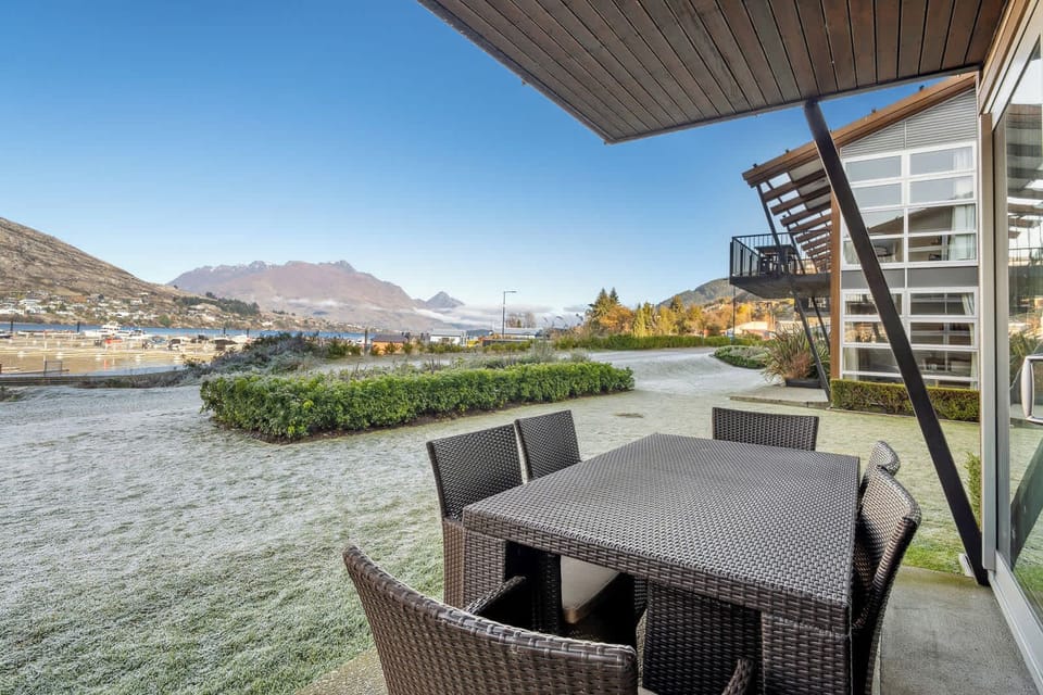 The perfect spot for morning coffee or sunset drinks by the lake.