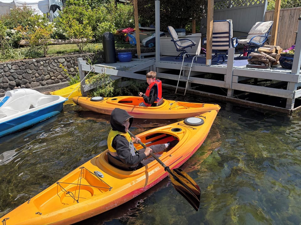 Kayaks and paddle boards - probably the best way to tour the lake :)
