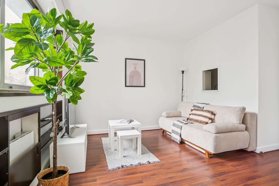 The open-plan living and dining area