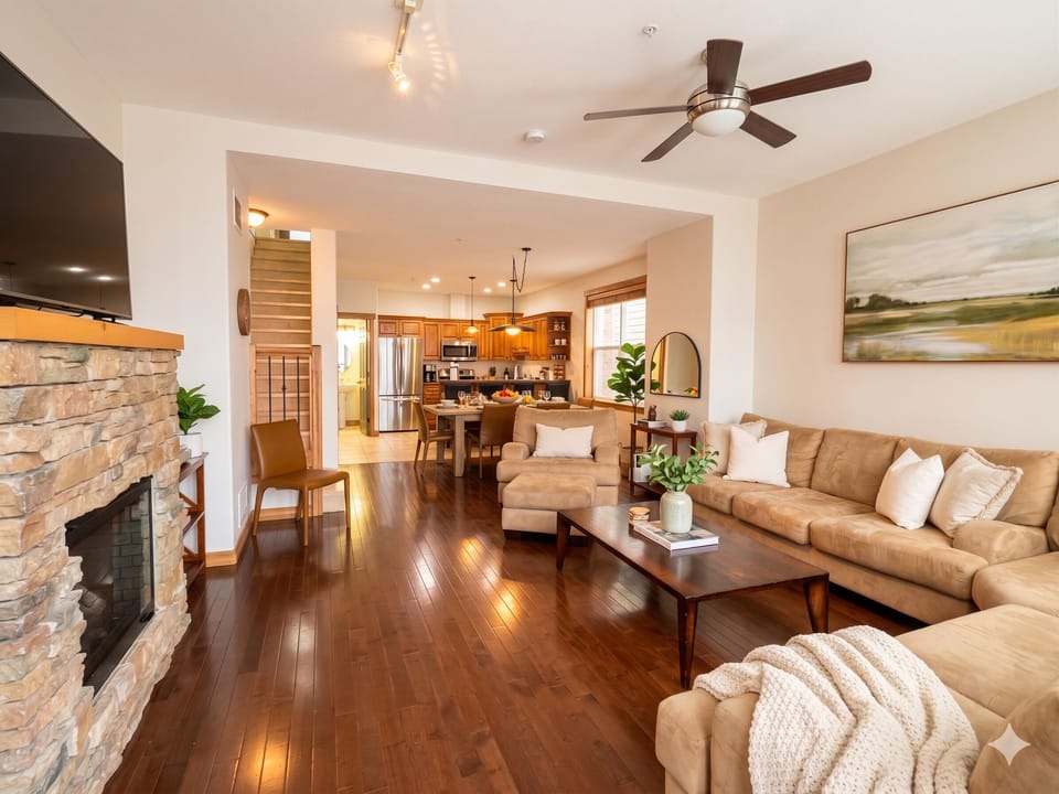 Open plan living area on main floor