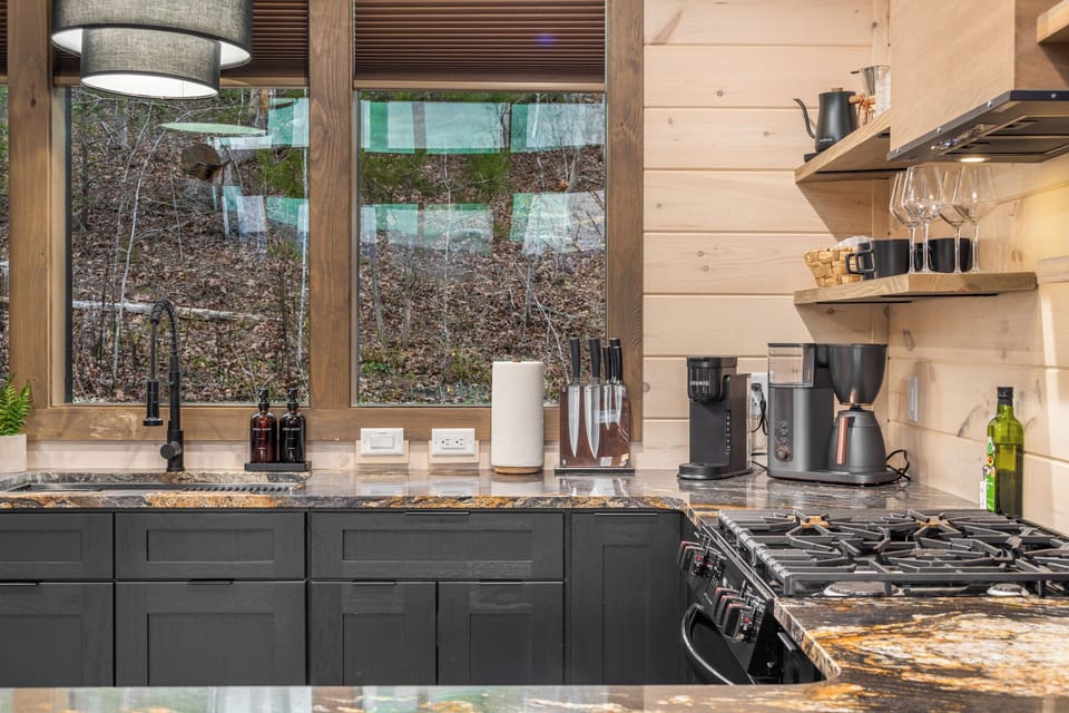 Coffee bar and gourmet kitchen