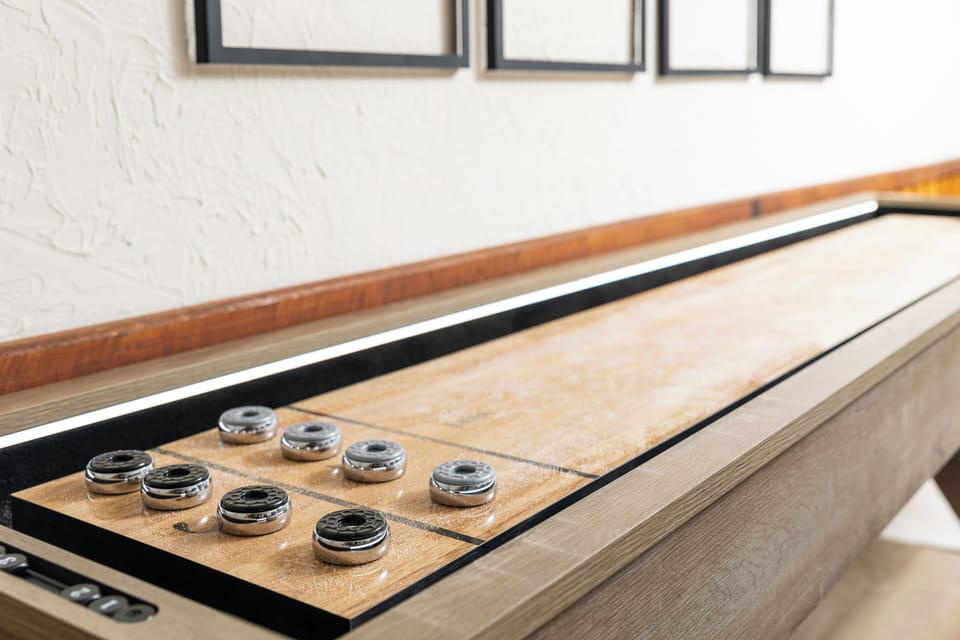 The game room has shuffleboard, foosball, and air hockey for nonstop family fun.