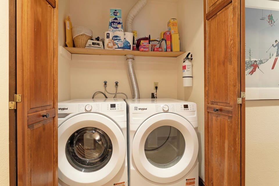 Keep your wardrobe fresh with convenient in-unit laundry facilities featuring a full-size washer and dryer.