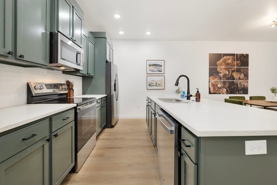 Fully stocked kitchen with all amenities and appliances needed for staying in!