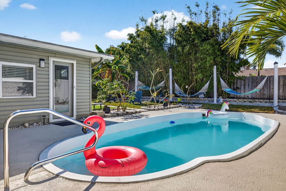 Step outside into your private backyard oasis