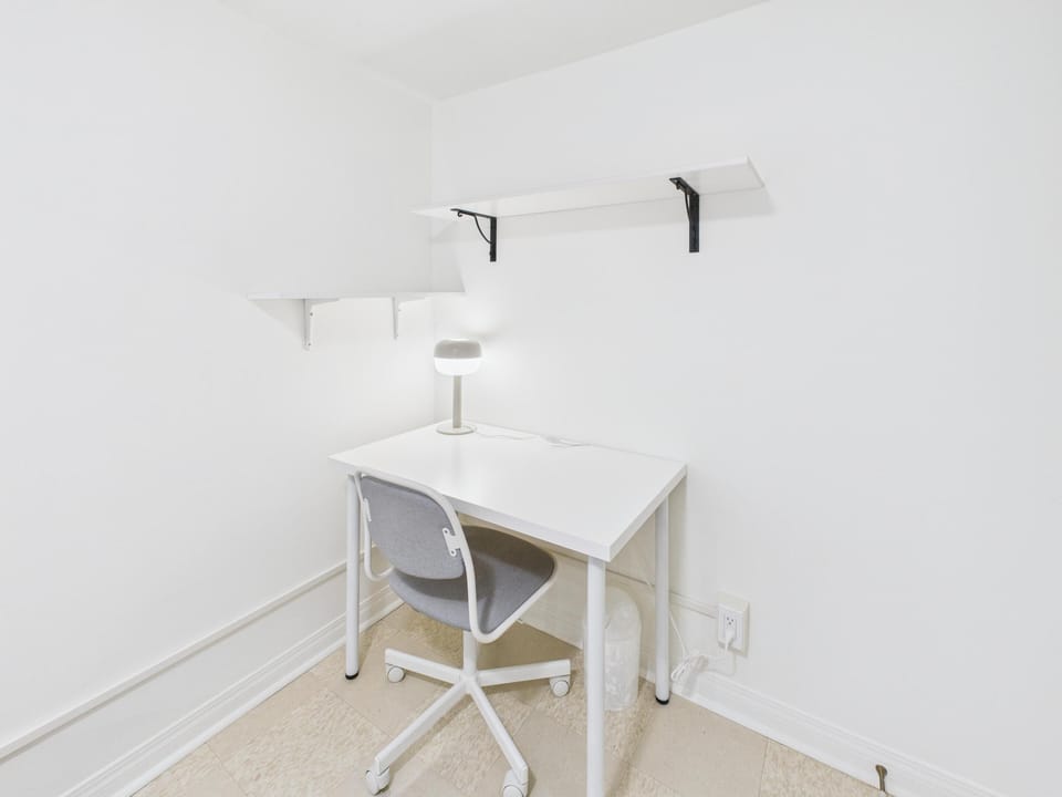 A quiet, dedicated study or workspace designed for remote productivity.