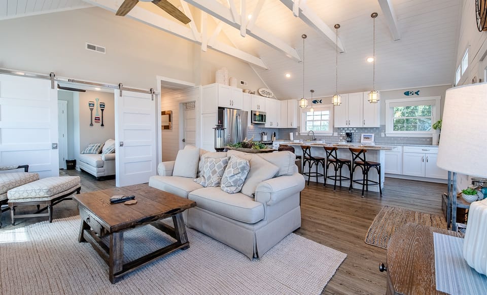 Family time in the massive eat in kitchen