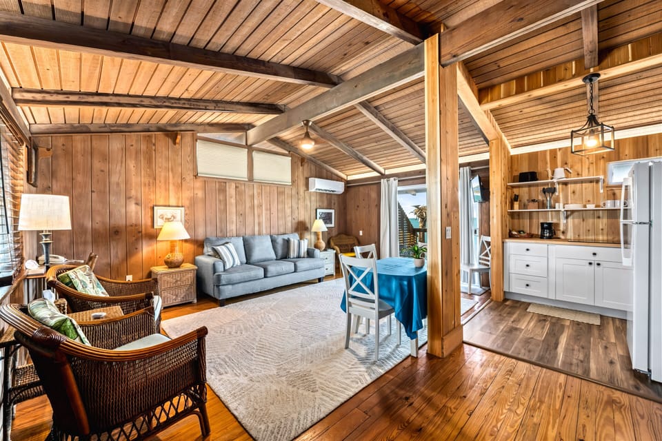 The entrance leads right into the living room area overlooking the gulf.