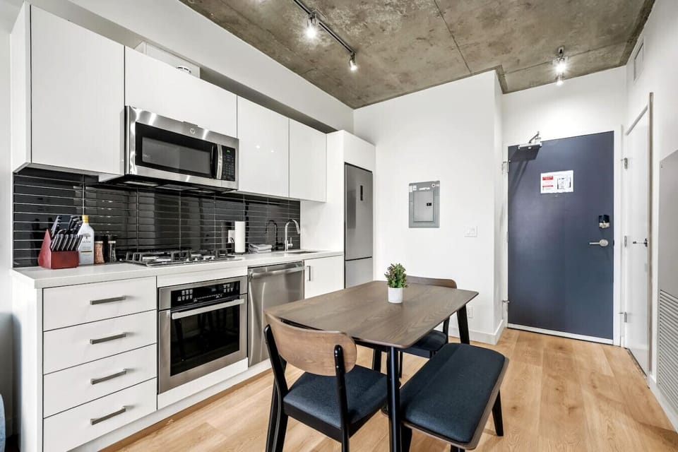 Dining area for three.