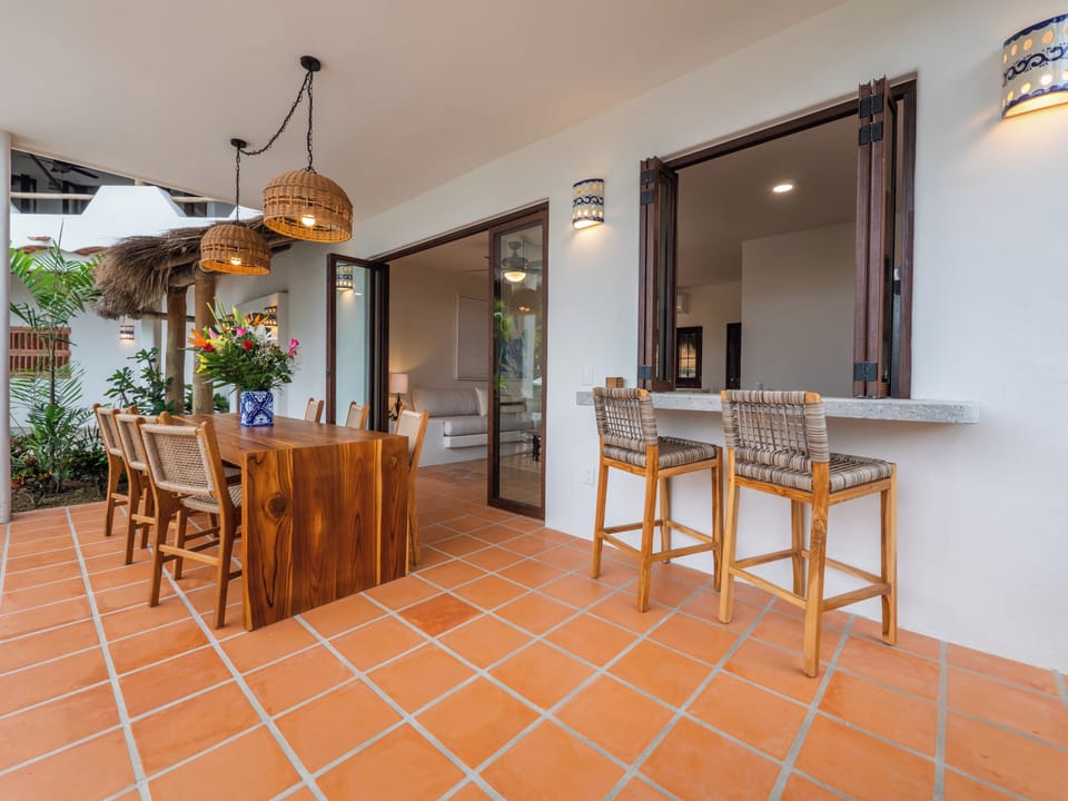 Casita Patio and pass-through window to kitchenette.