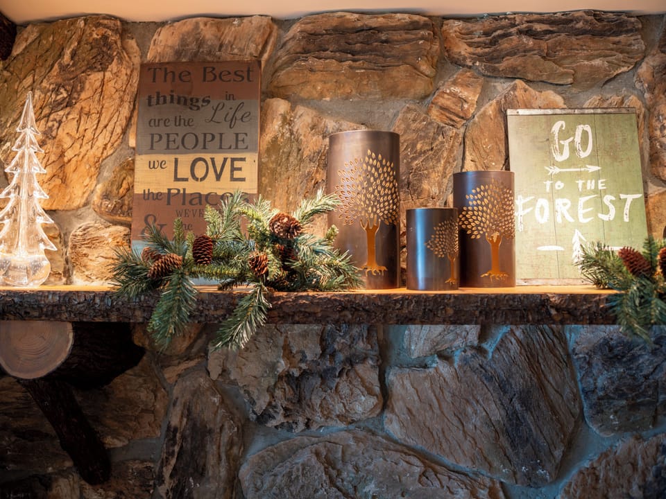 The mantle area above our wood burning fireplace... 