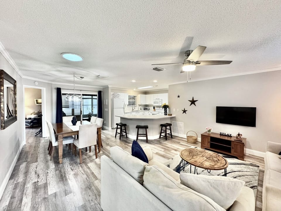 Open Concept: Dining, Kitchen & Living Room