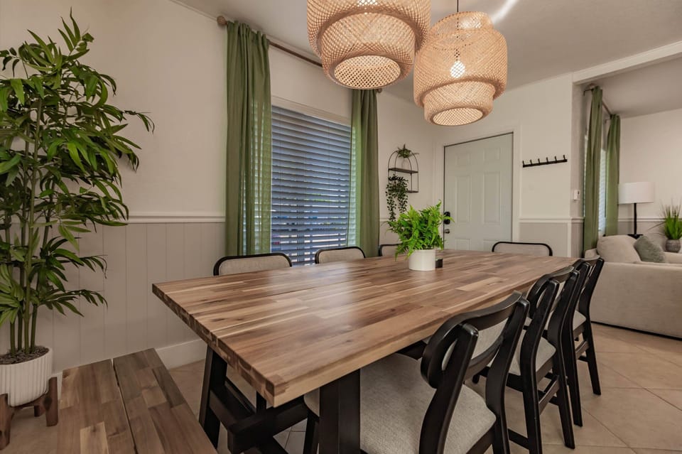 Modern dining area for group meals