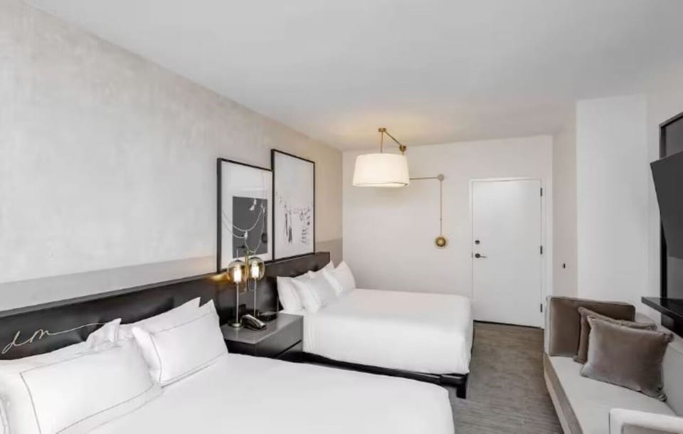 Stretch out comfortably with generous space and calming modern decor.