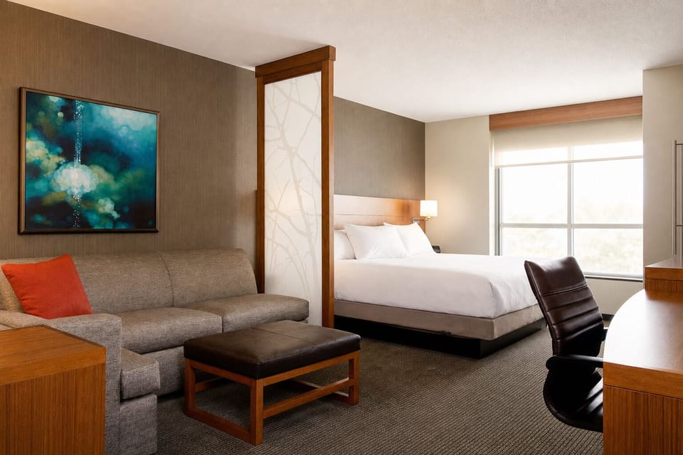 Stretch out in a spacious suite with cozy lounge seating.