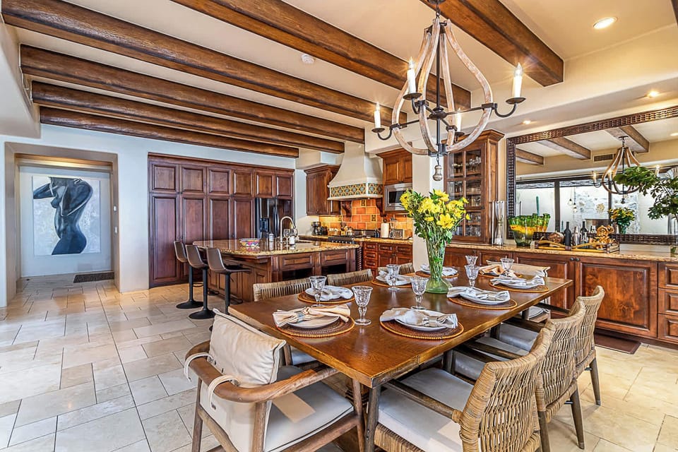Gourmet kitchen with island seating