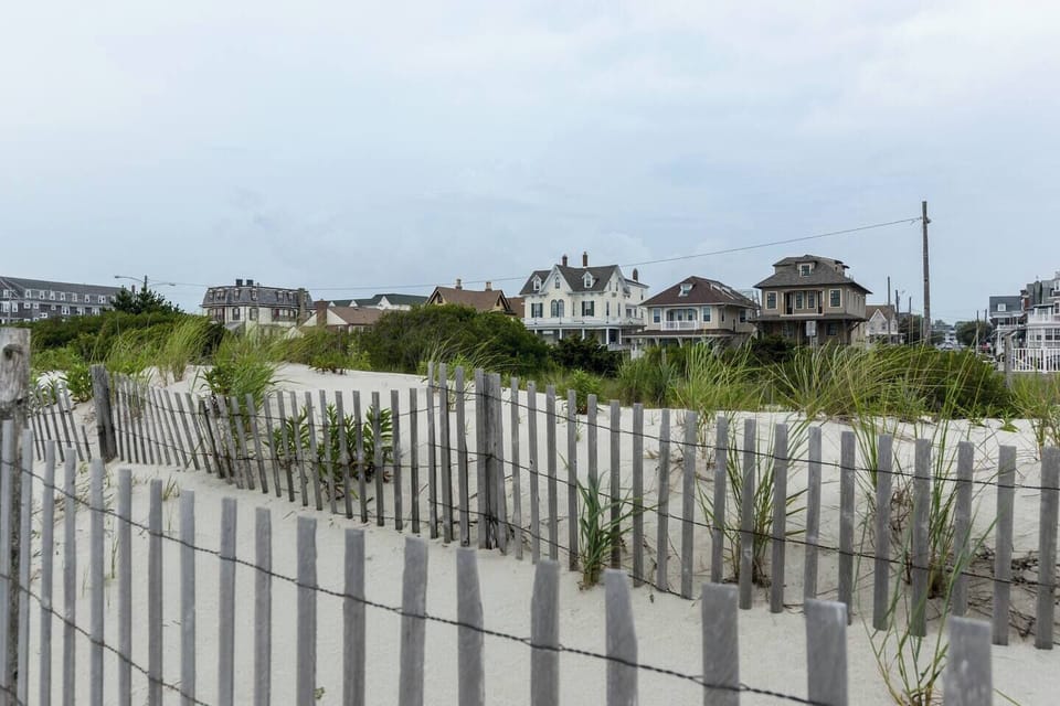 The beach is just a stone throw away.