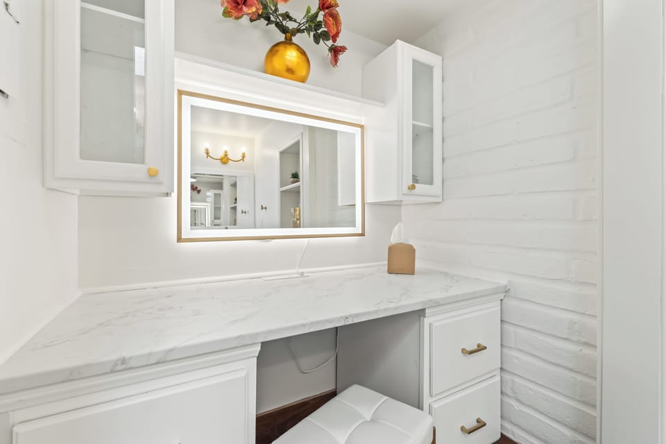 Well-lit vanity for getting ready for the day or evening!