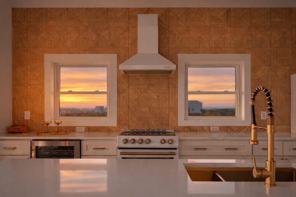 Imagine creating your guests meals while taking in the ocean views