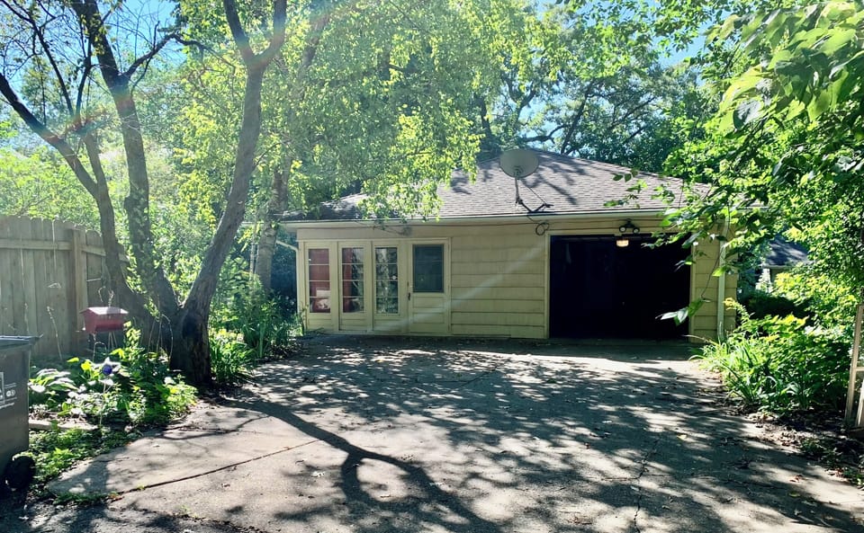 Attached garage access from alley.
