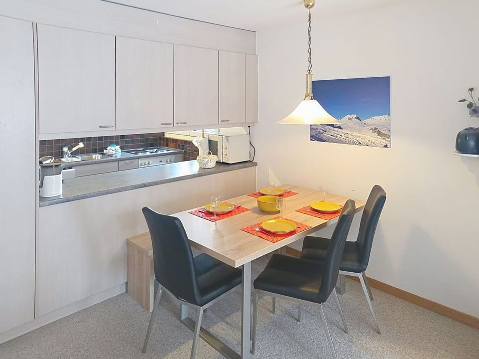 Furniture, Interior Design, Flooring, Wood, Kitchen, Floor, Ceiling, Countertop, Table, Chair