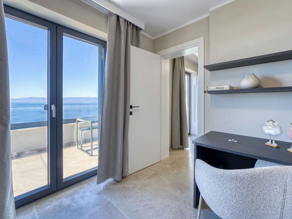Floor, Flooring, Sea, Interior Design, Apartment, Ocean, Hotel, Home Door, Balcony, Curtain