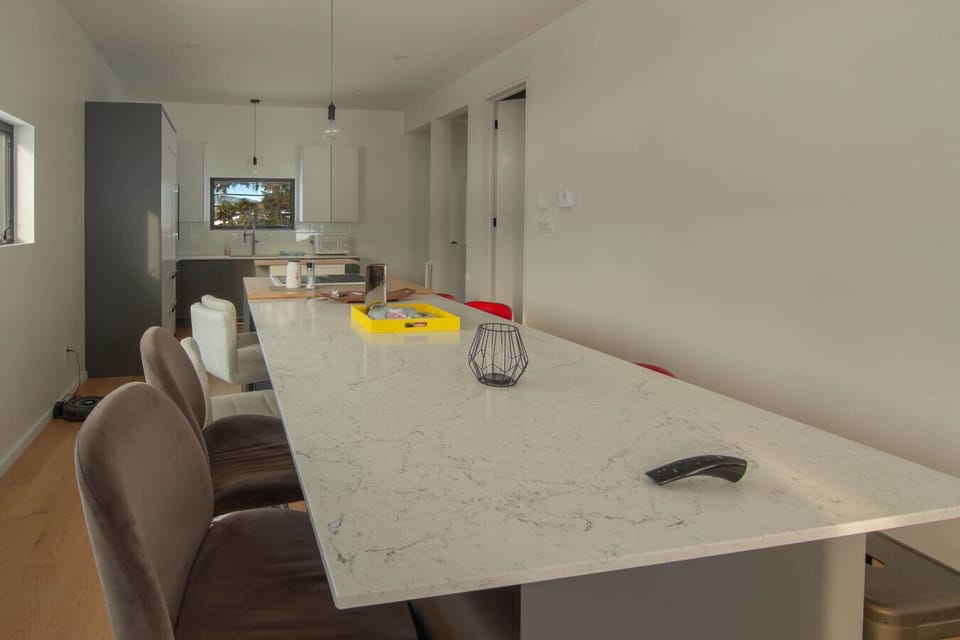 Spacious kitchen island with seating, perfect for meals