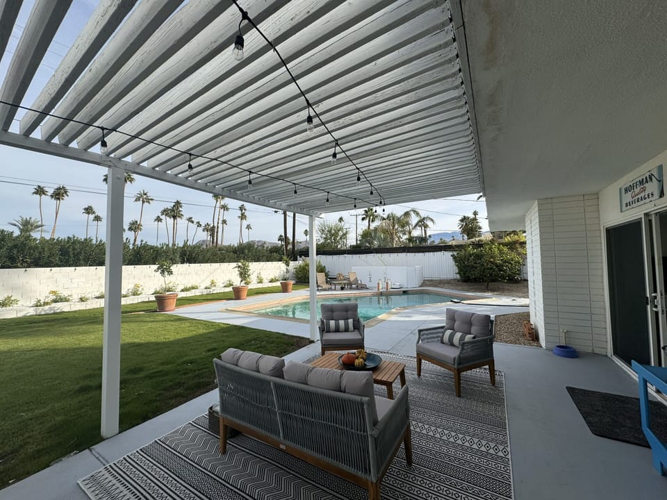 Patio seating and pool