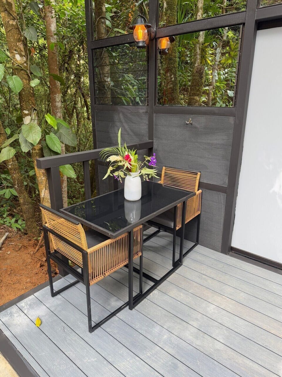 Deck with dining table