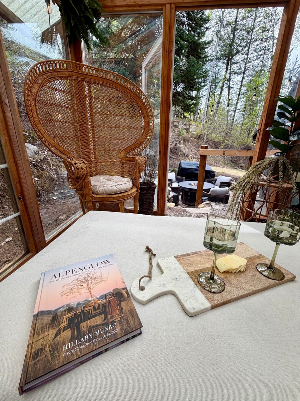 Greenhouse with beautiful decor and vintage furniture 