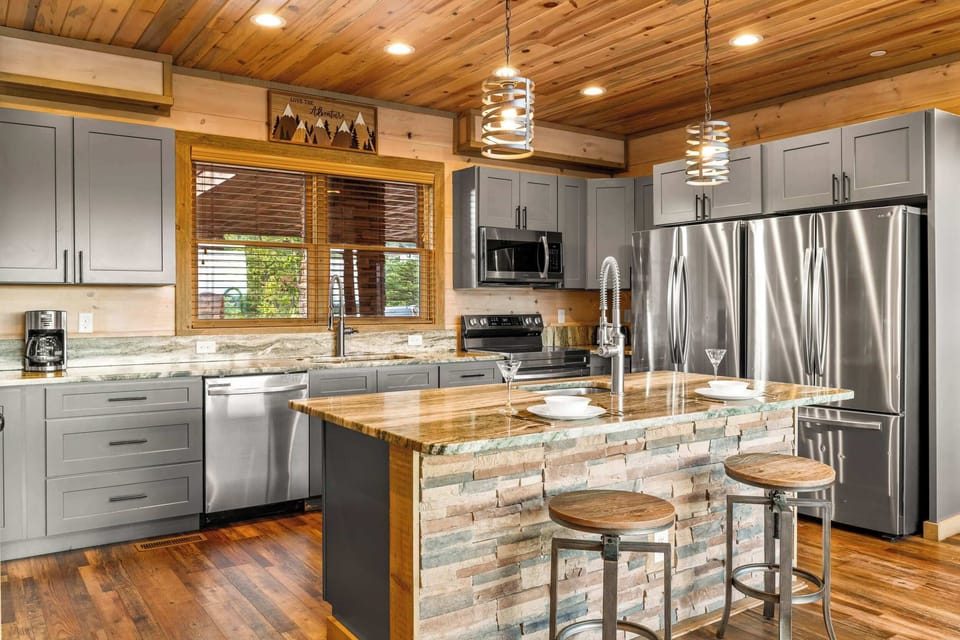 Chef’s Kitchen with Premium Appliances & Island Seating
