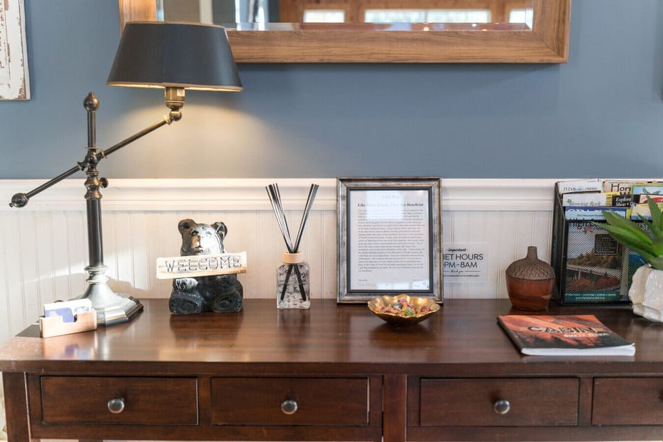 Welcome Entry Table | Cabin Guide, Decor & Local Info Essentials