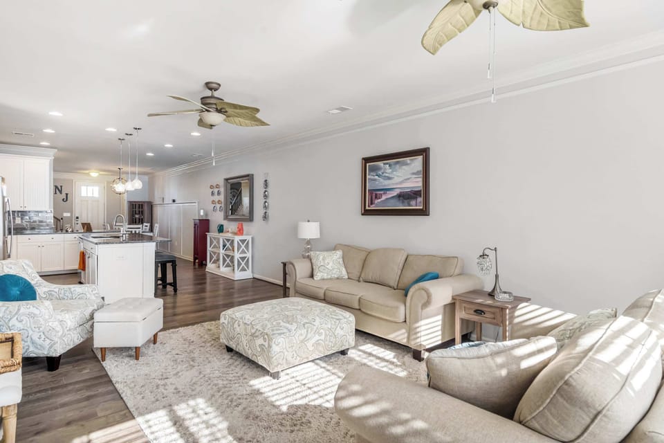 Bright living area with Smart TV