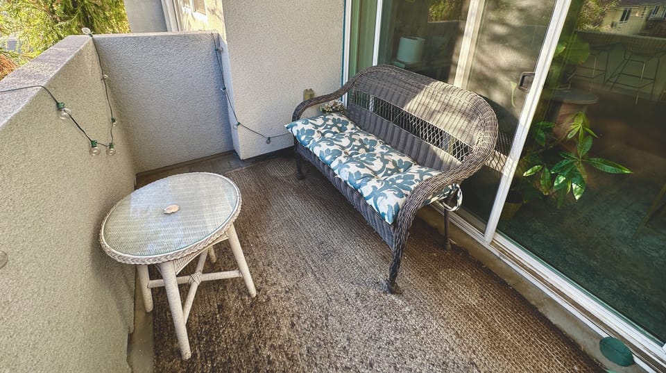 Quiet balcony to sip your tea and journal.