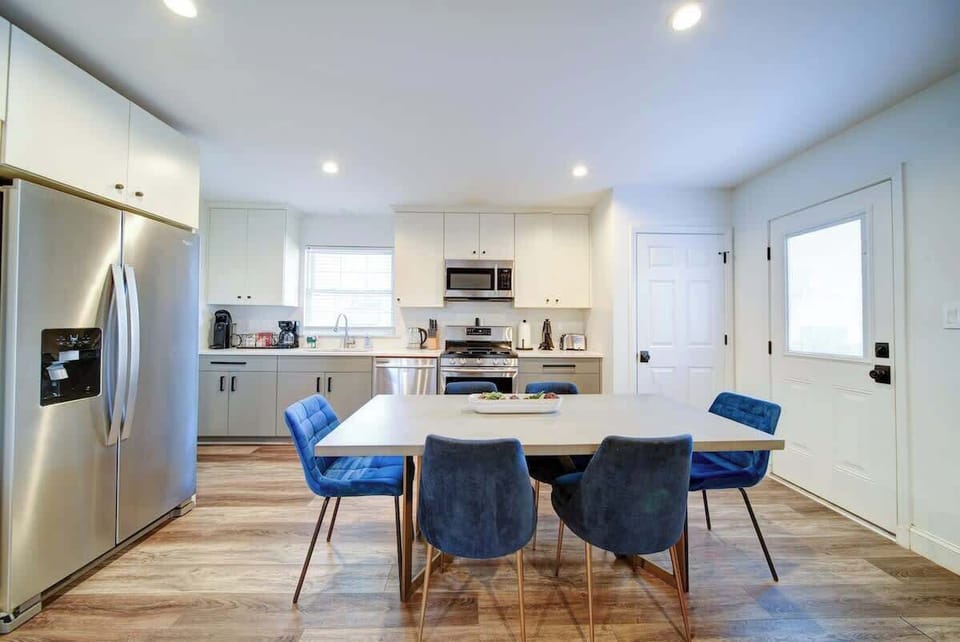 Dining space perfect for meals, remote work, or enjoying coffee with free Wi-Fi.
