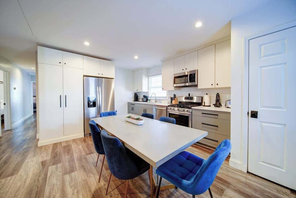 A comfortable spot for quiet mornings or casual dinners.