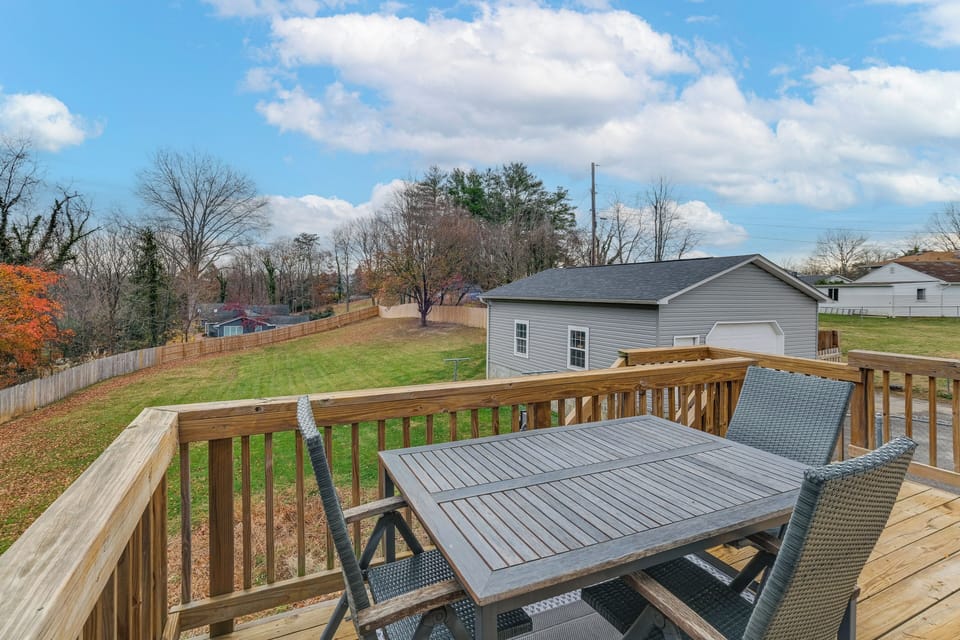 House Exterior | Deck w/ Dining Area | Fenced Backyard