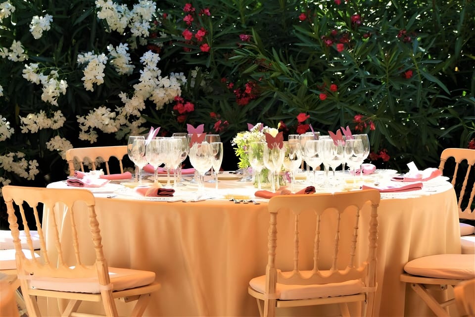 Outdoor banquet area