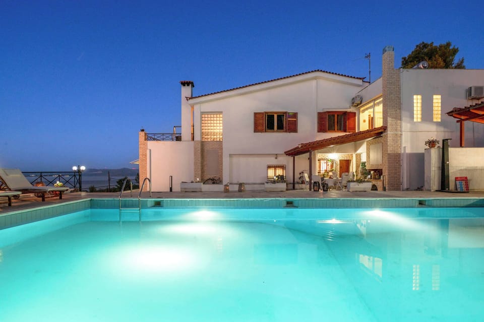 Exterior view of the villa with private pool