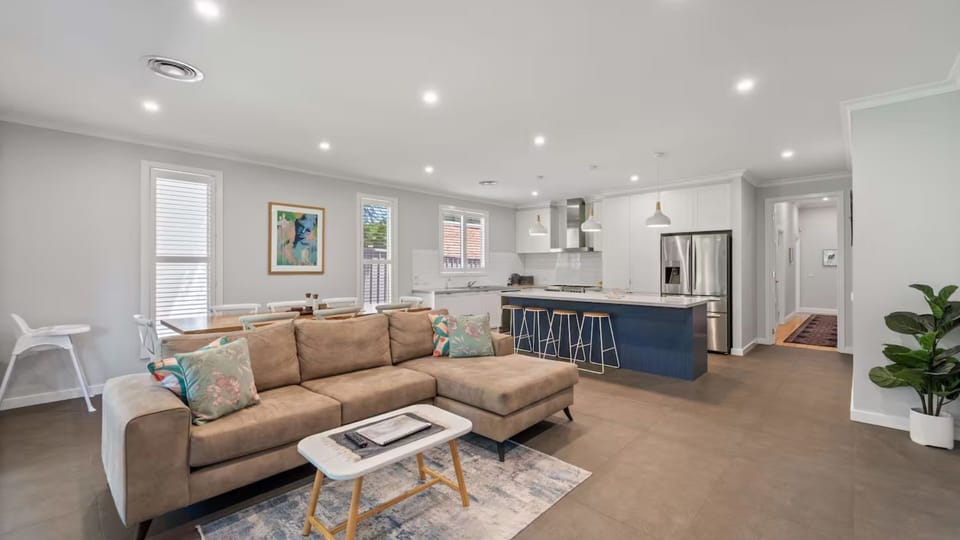 Langston Abode | Living area | Dining area | Chef kitchen | Highchair | Ducted air conditioning | Smart TV