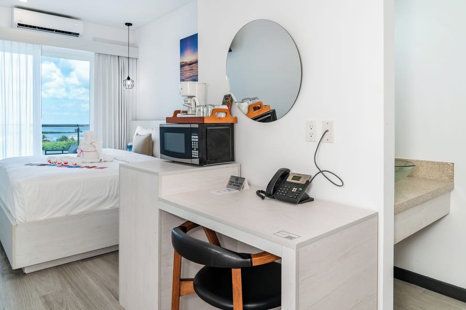 Room w/desk, mini fridge, microwave, coffee maker